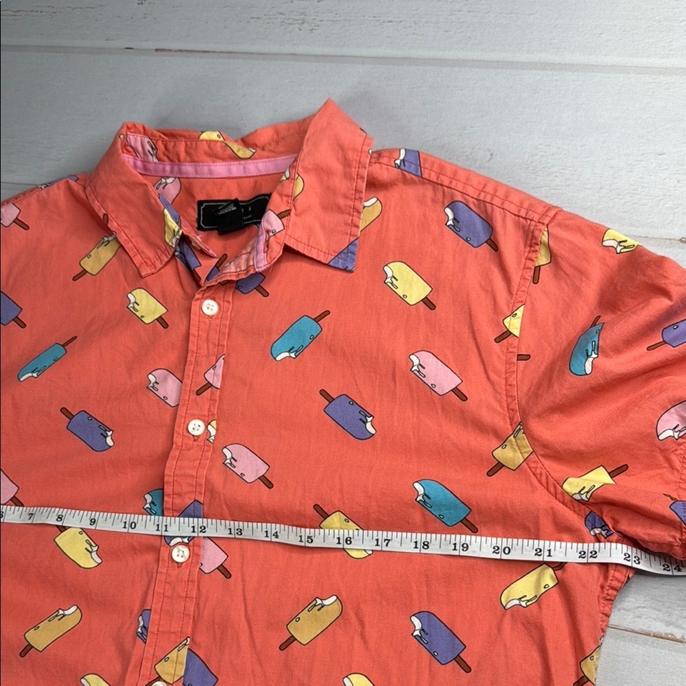 21 Men Casual Button Down Short Sleeve Shirt Vibrant Popsicle Design Size Large - Picture 5 of 6